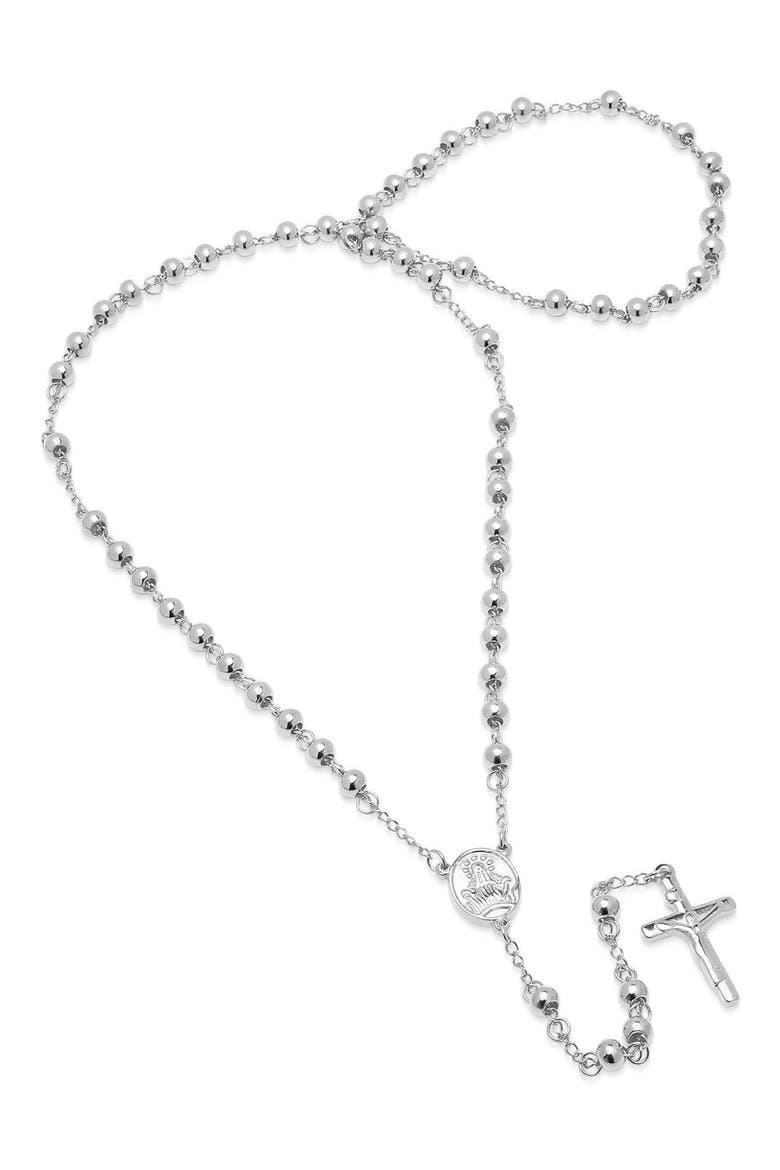 Stainless Steel Rosary Necklace, Main, color, SILVER