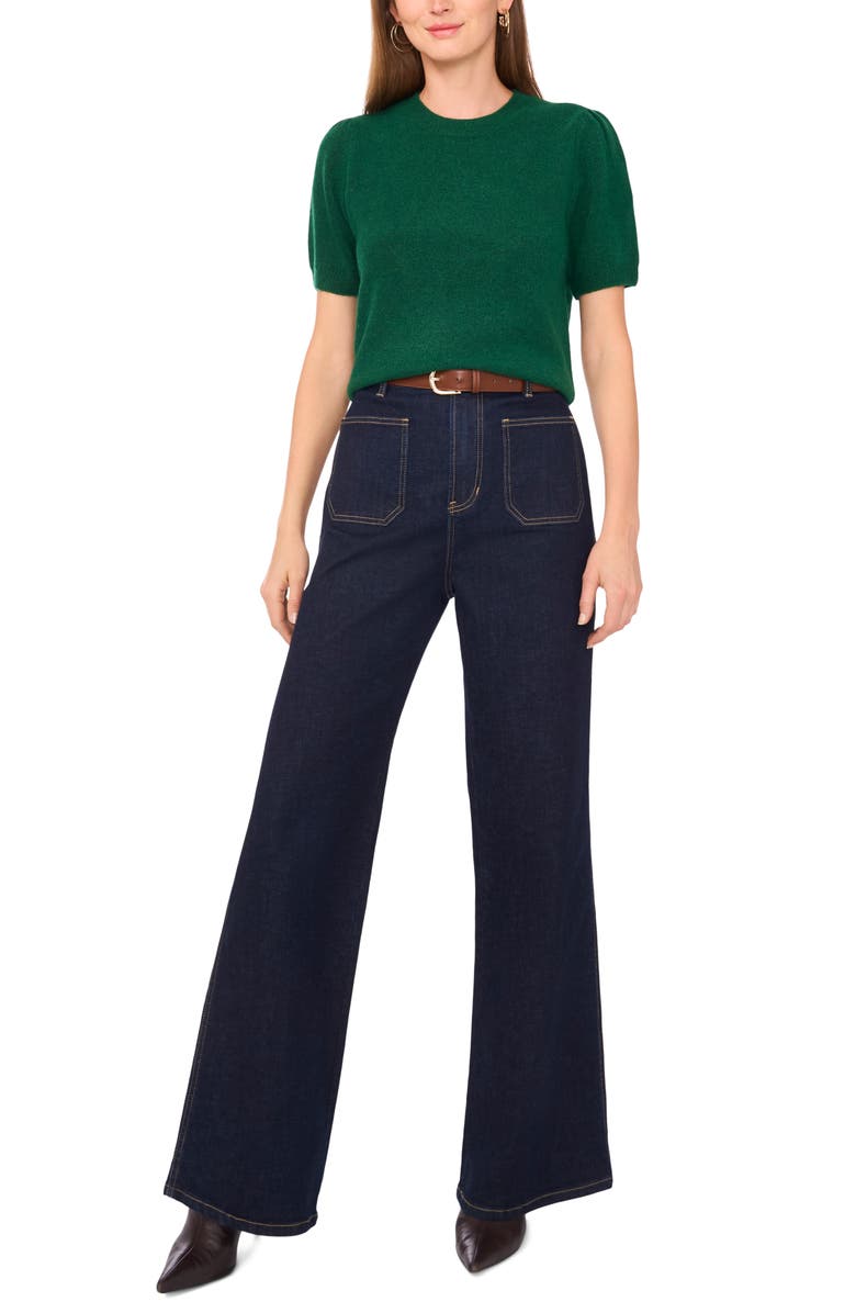 Vince Camuto Puff Sleeve Sweater, Alternate, color, Alpine Green