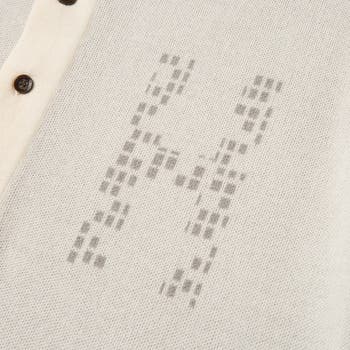 Jacquard Knit Pattern Polo Sweater