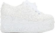 Forever & Always Shoes Florette Lace Bridal Platform Sneakers