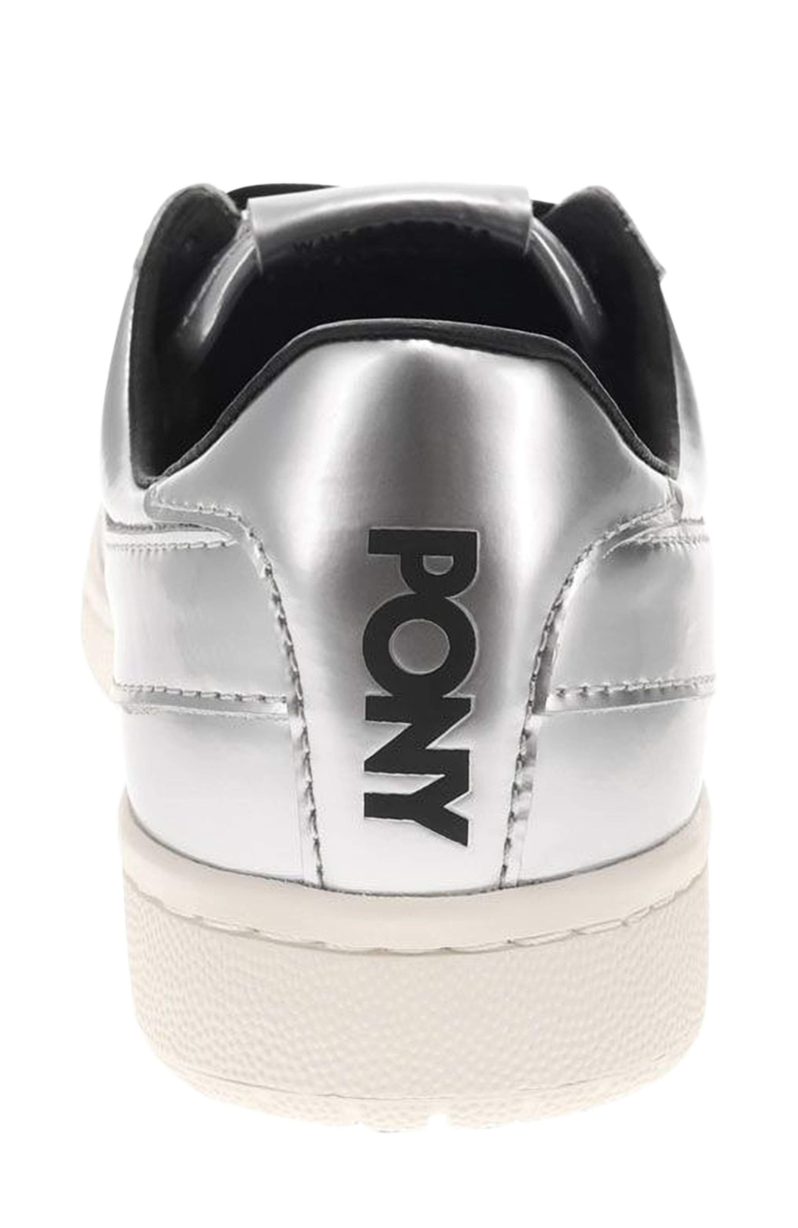 PONY M-80 Low Metallic Sneakers, Alternate, color, Silver
