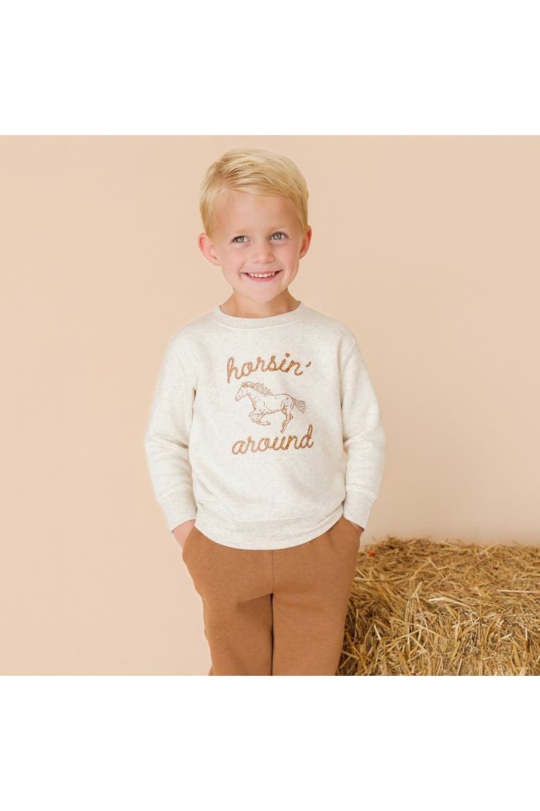 Horsin' Around Western Sweatshirt, Alternate, color, Natural Heather
