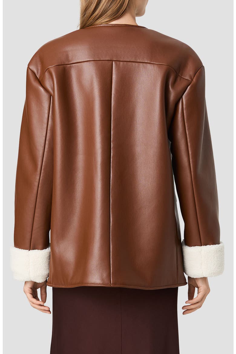 Porto Faux Leather Jacket, Alternate, color, DARK CARAMEL