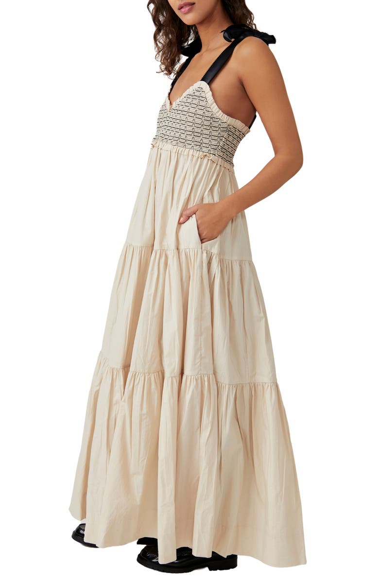 Free People Bluebell Smocked Bodice Tiered Maxi Sundress, Alternate, color,
