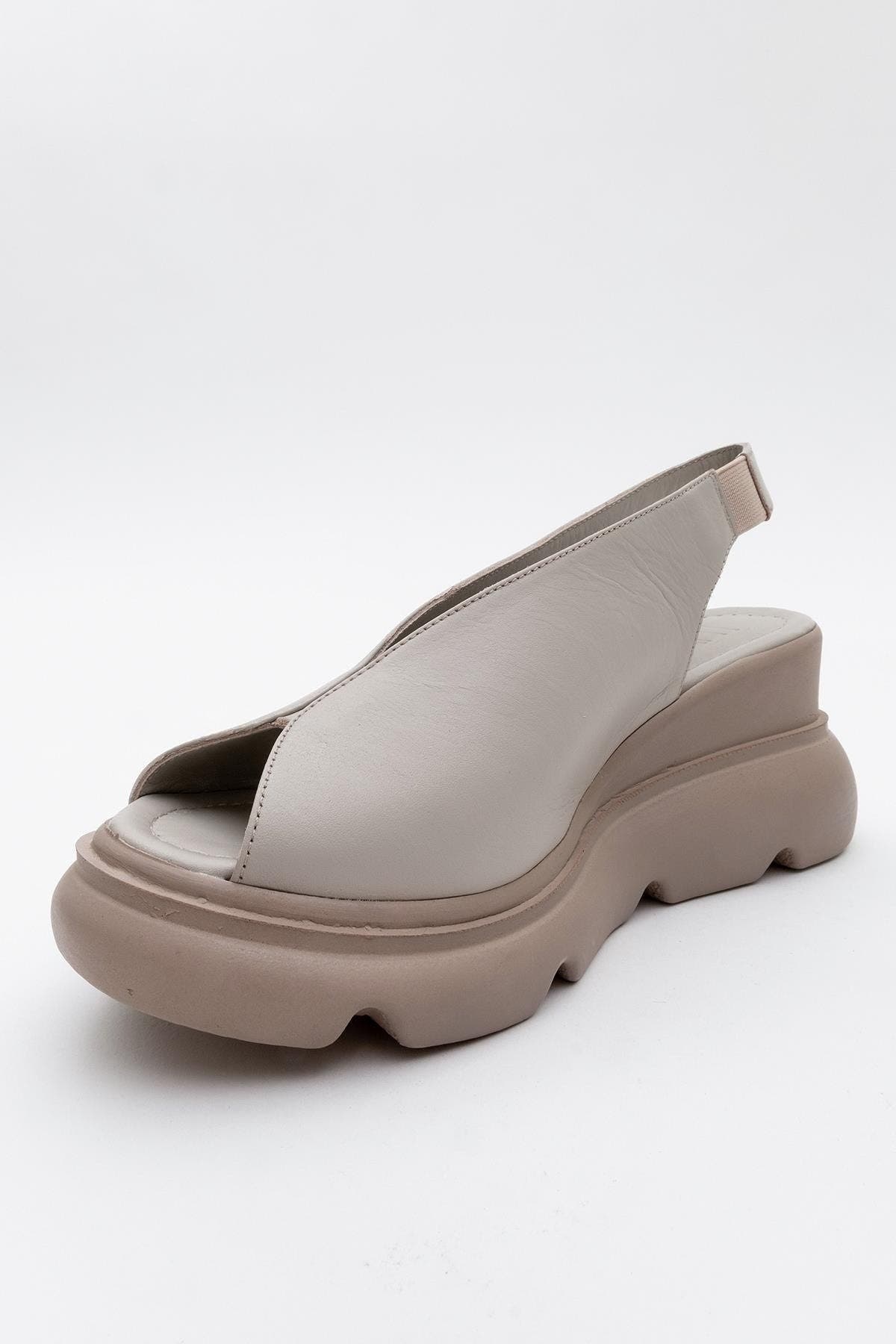 Forever 
Always Shoes Sam Leather Platform Sandal, Alternate, color, Beige Leather