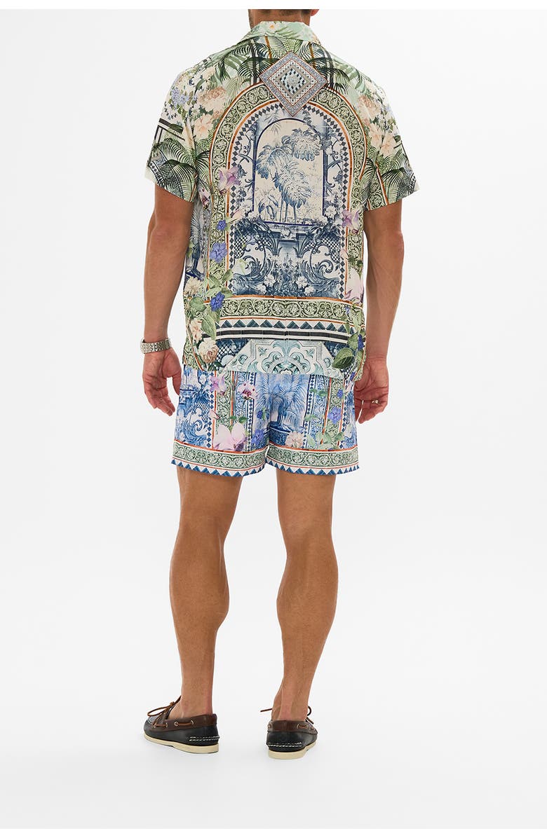 Hotel Franks By Camilla Mid Length Boardshort With Elastic Waist Jardim Party, Alternate, color, Jardim Party