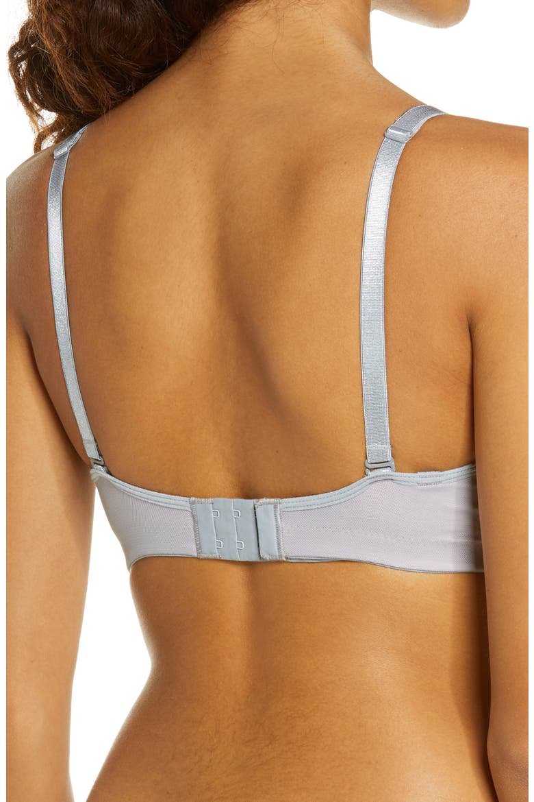 Mesh & Lace Nursing Bra, Alternate, color, PEWTER