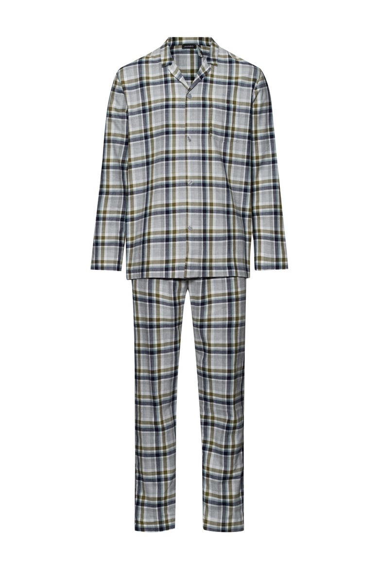 Cozy Comfort Cotton Flannel Button Front Pajama Set, Main, color, Wintry Check