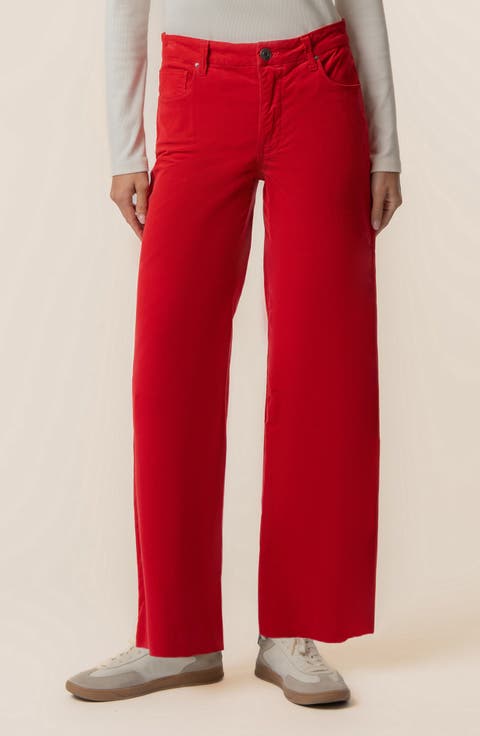 Meg Fab Ab High Waist Wide Leg Corduroy Pants