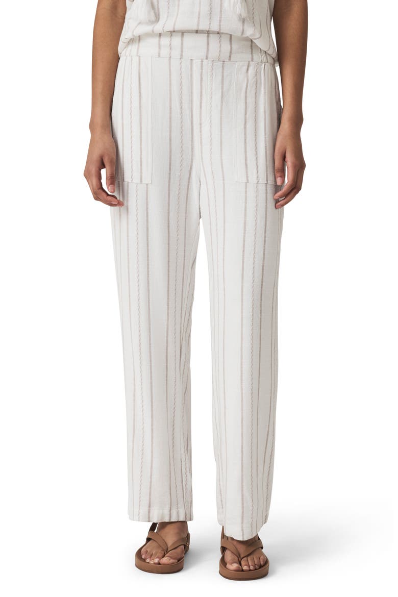Layla Stripe Pants, Main, color, WHITE/FAWN