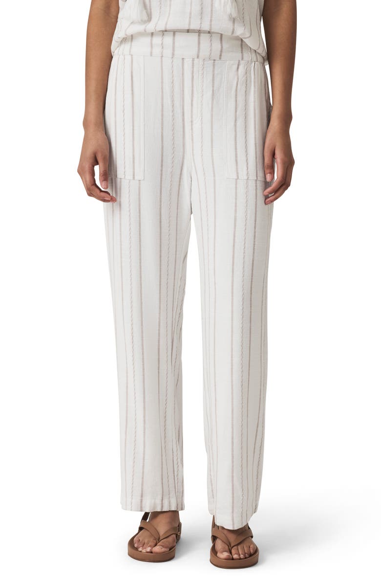 Splendid Layla Stripe Pants, Main, color, White/Fawn