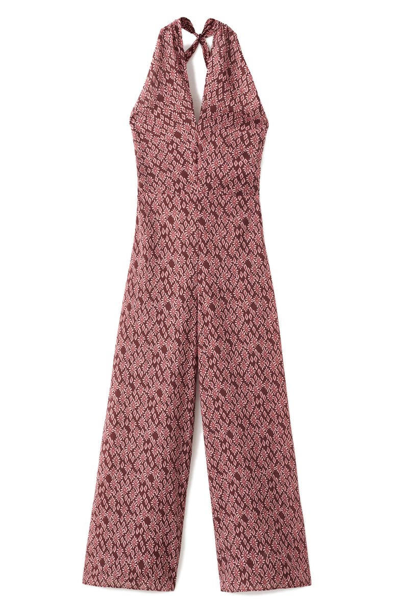 MANGO TEEN Floral Print Wide Leg Jumpsuit, Main, color, 