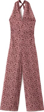 MANGO TEEN Floral Print Wide Leg Jumpsuit