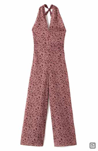 Floral Print Wide Leg Jumpsuit