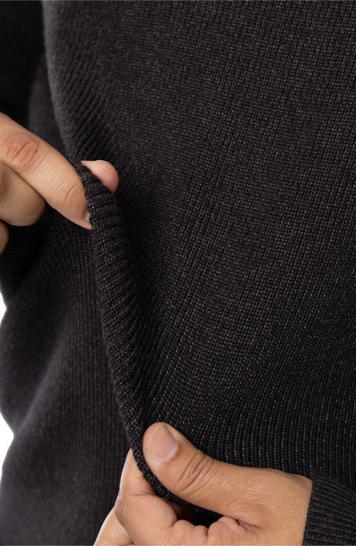 Spring + Mercer Ribbed Turtleneck Sweater In Heather Charcoal