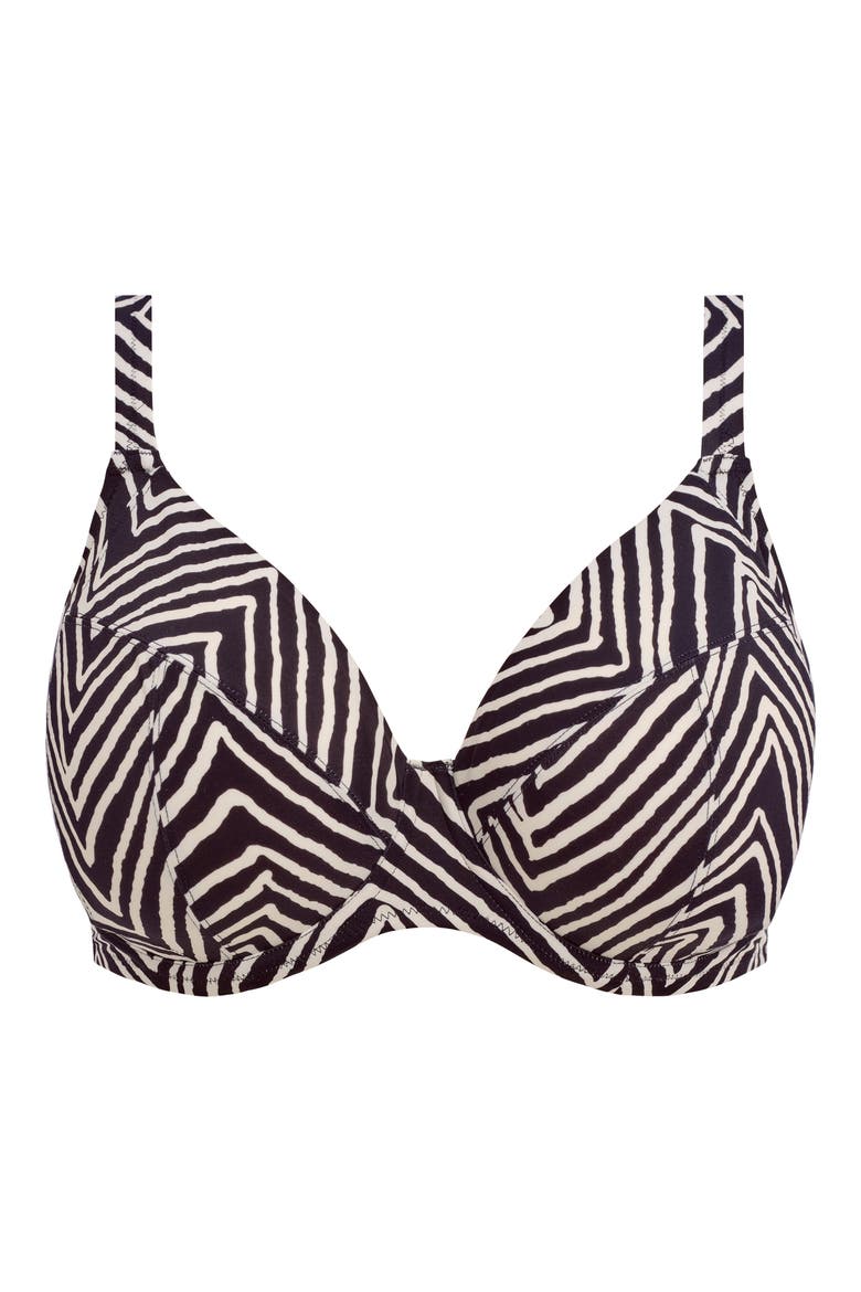Fiji Falls Underwire Plunge Bikini Top, Alternate, color, BLACK