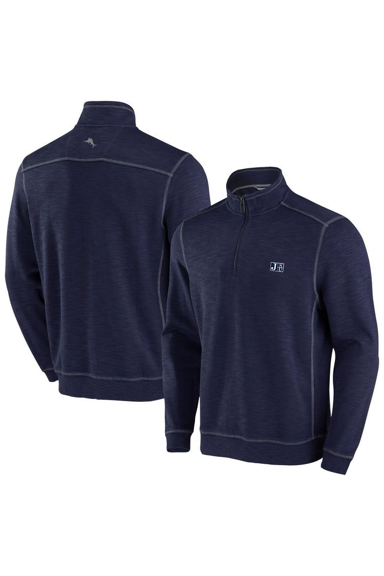 Men's Tommy Bahama Navy Jackson State Tigers Sport Tobago Bay Tri-Blend Half-Zip Jacket, Main, color, Navy