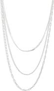 Argento Vivo Sterling Silver Triple Layer Chain Necklace