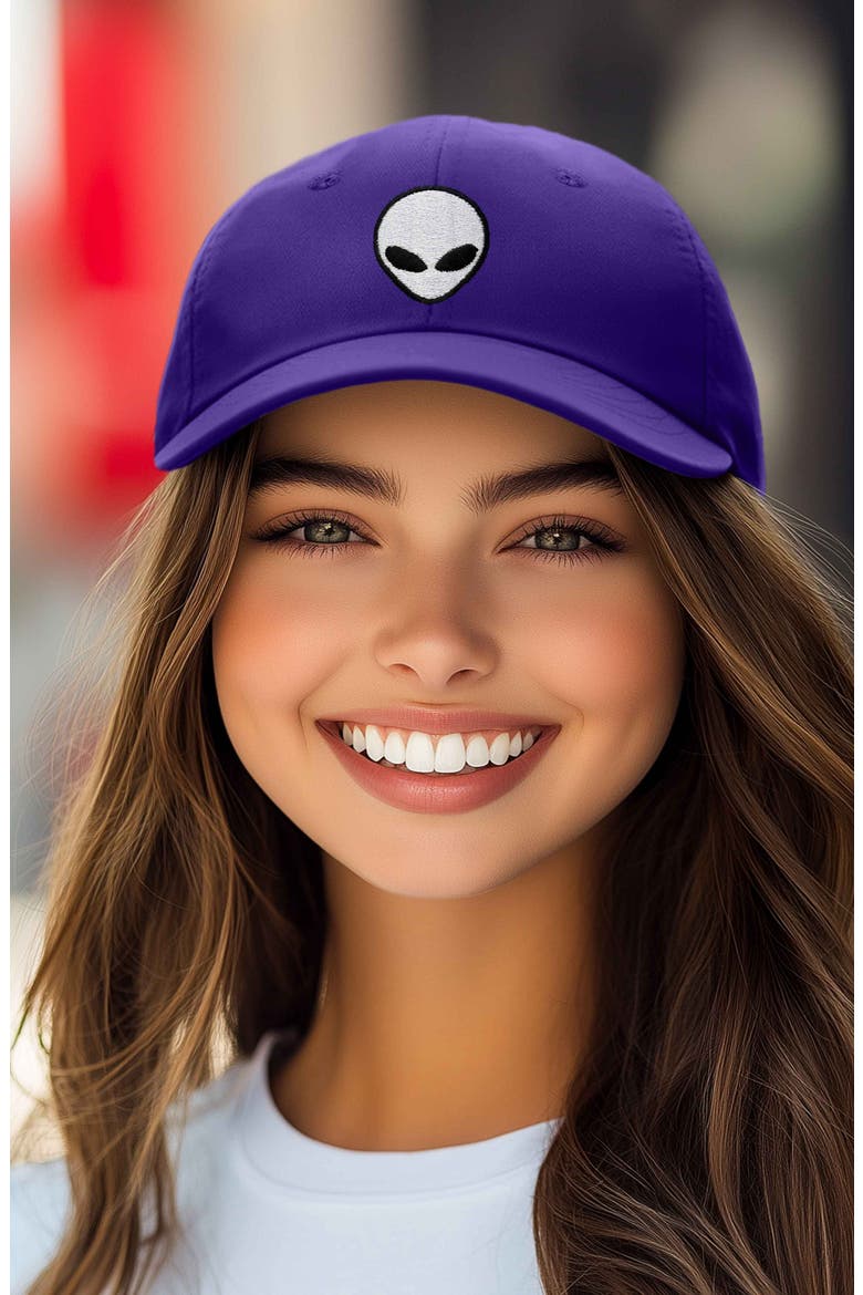 Alien Embroidered Classic Dad Cap, Alternate, color, Purple