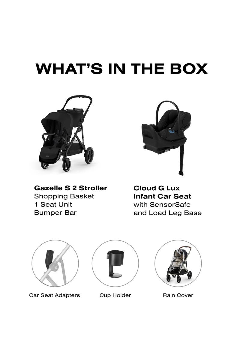 CYBEX Gazelle S Stroller & Cloud G Lux Comfort Extend SensorSafe<sup>™</sup> Car Seat & Base, Alternate, color, 