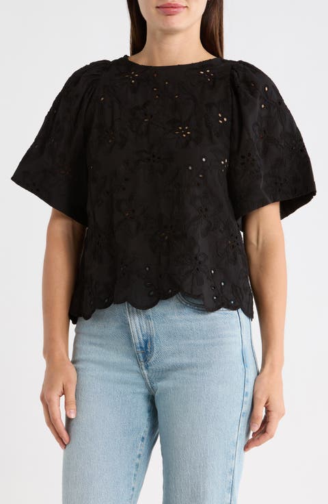 Allover Eyelet Top