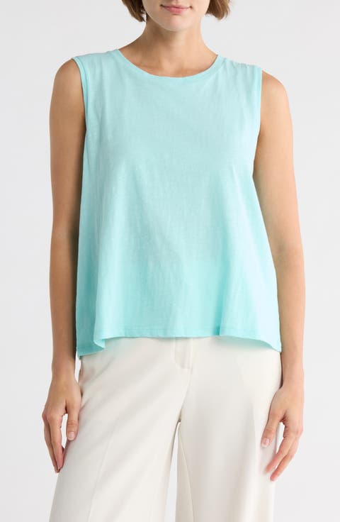 Crewneck Organic Cotton Sleeveless Top