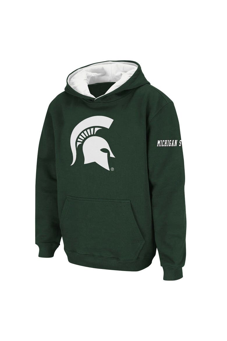 Youth Stadium Athletic Green Michigan State Spartans Big Logo Pullover Hoodie, Main, color, Green