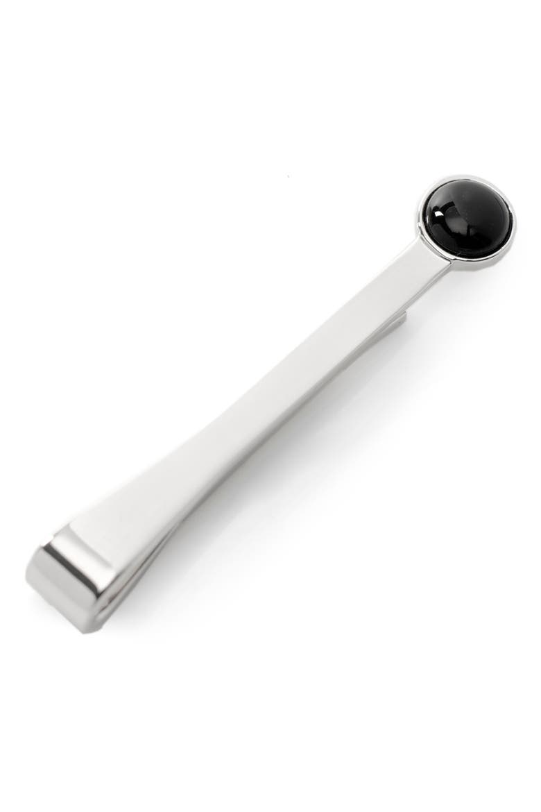 I Love You Onyx Tie Bar, Main, color, SILVER