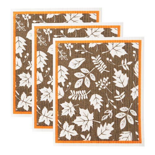 Dii Swedish Dishcloth Set/3, Reusable & Absorbent In Brown