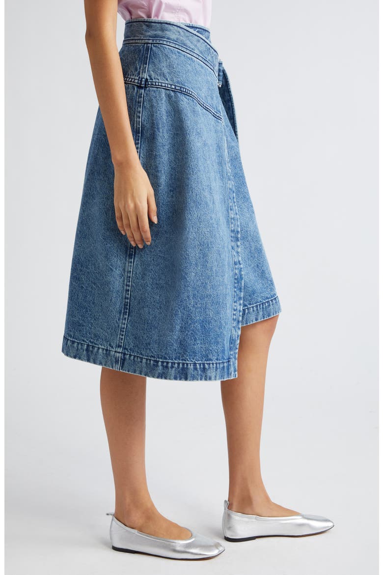 Denim Wrap Skirt, Alternate, color, BLUE