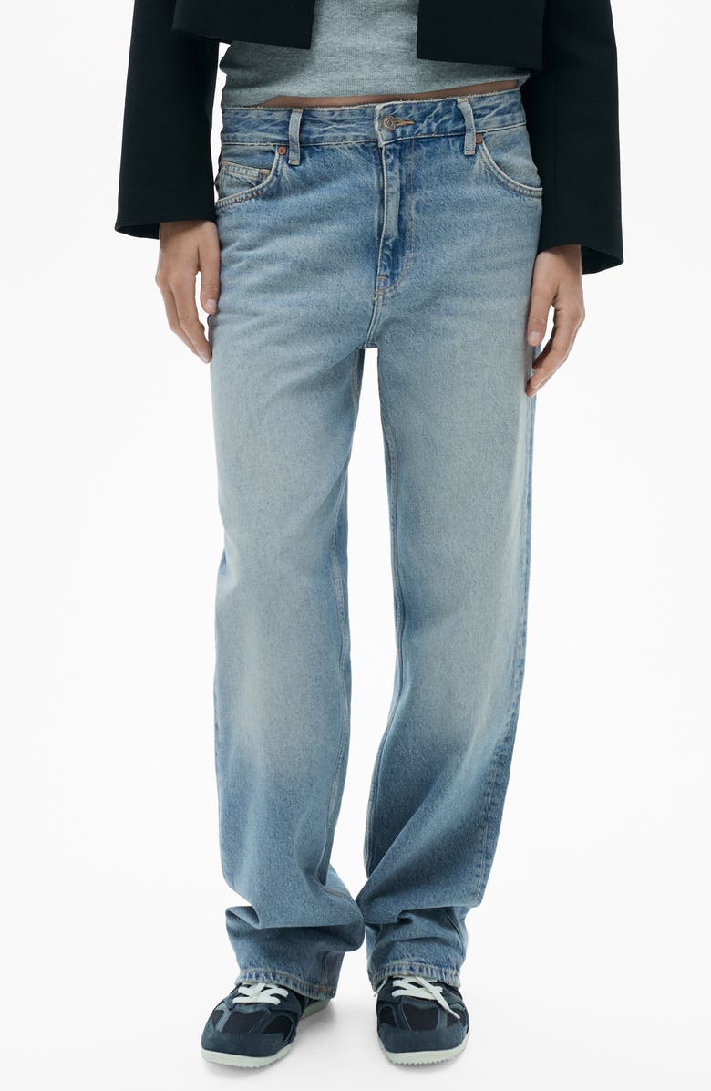 MANGO Benis Low Rise Straight Leg Jeans, Main, color, 