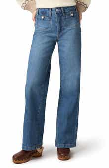Anessa Button Pocket High Waist Wide Leg Jeans