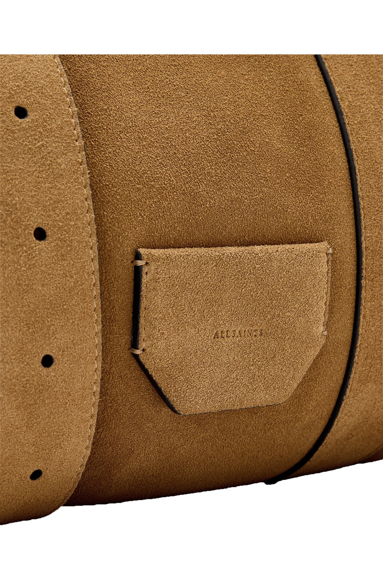 AllSaints Ares Suede Shoulder Bag, Alternate, color, Biscuit Brown