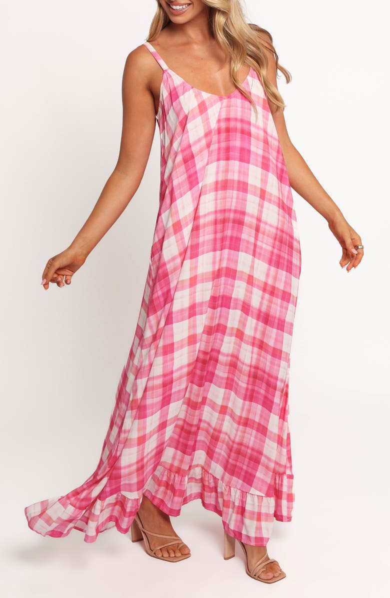 Petal & Pup Perle Checkered Maxi Dress, Alternate, color, Pink Check