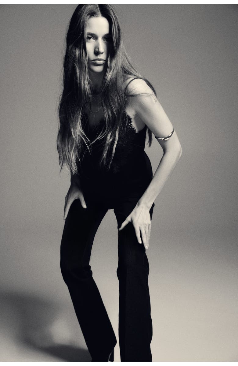 H&M Flared High Jeans, Alternate, color, Denim Black