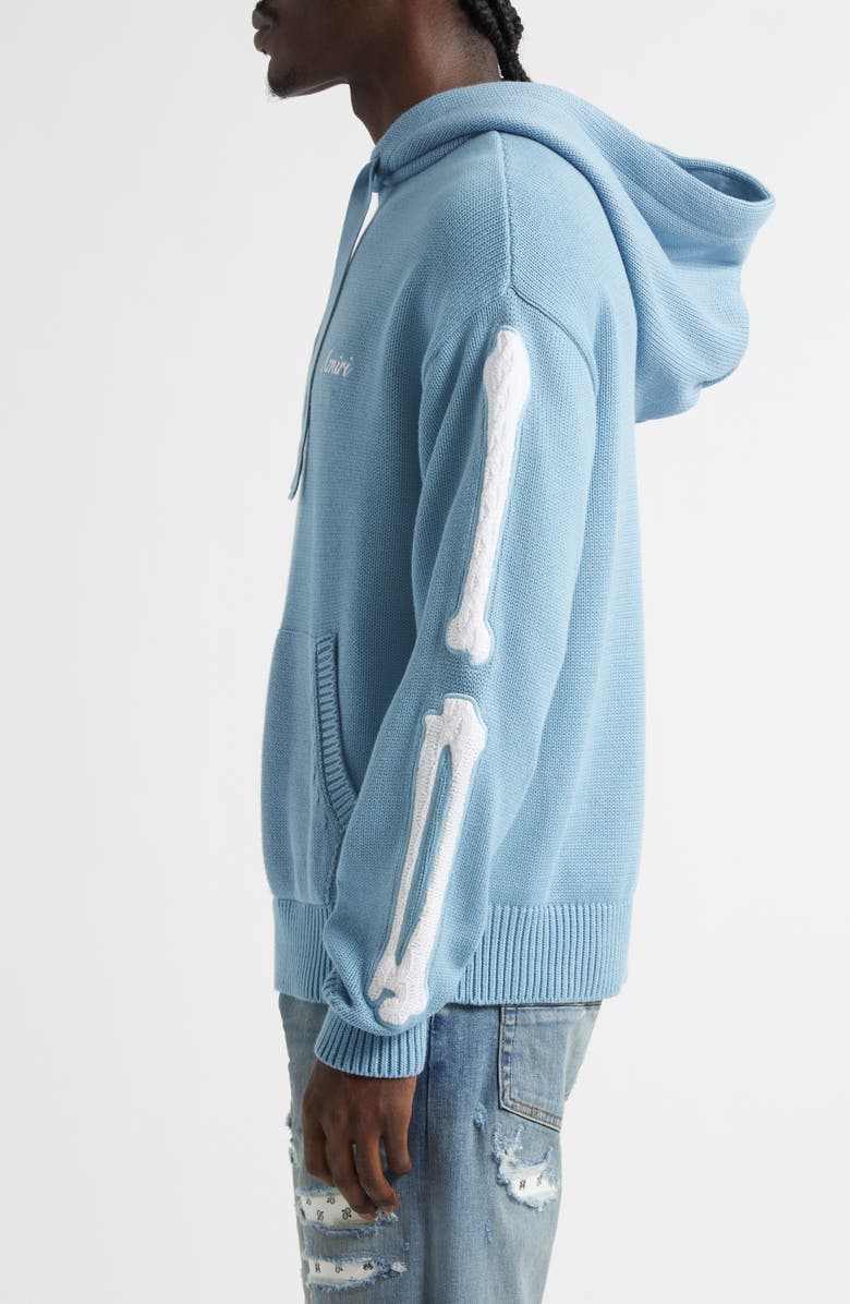 AMIRI Bones Cotton Sweater Hoodie, Alternate, color, 
