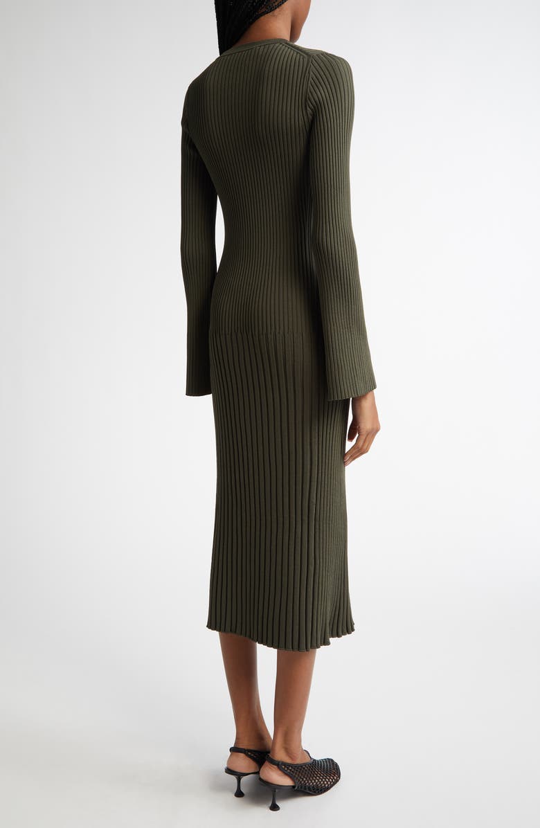 Proenza Schouler Kenna Long Sleeve Rib Midi Dress, Alternate, color,