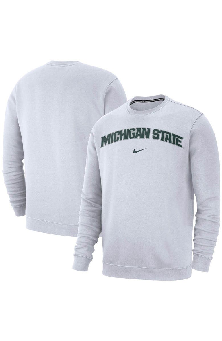 Nike Men's Nike White Michigan State Spartans Club Fleece Sweatshirt, Main, color, White