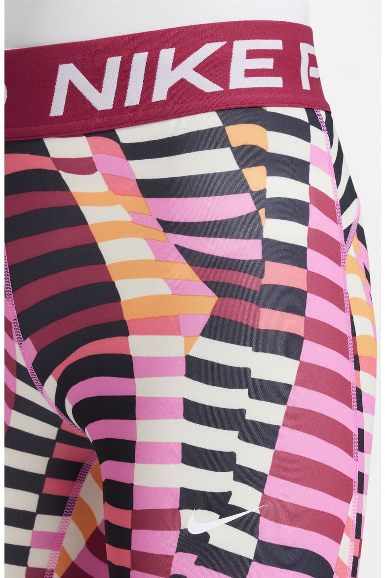 Kids' Allover Print Dri-FIT Sport Leggings, Alternate, color, PLAYFUL PINK/ NOBLE RED/ WHITE