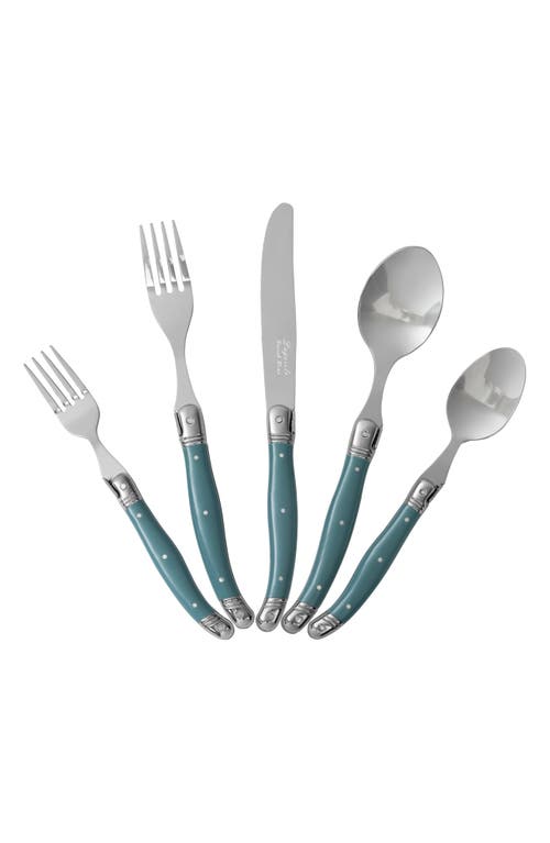 French Home Laguiole 20-piece Flatware Set In Teal