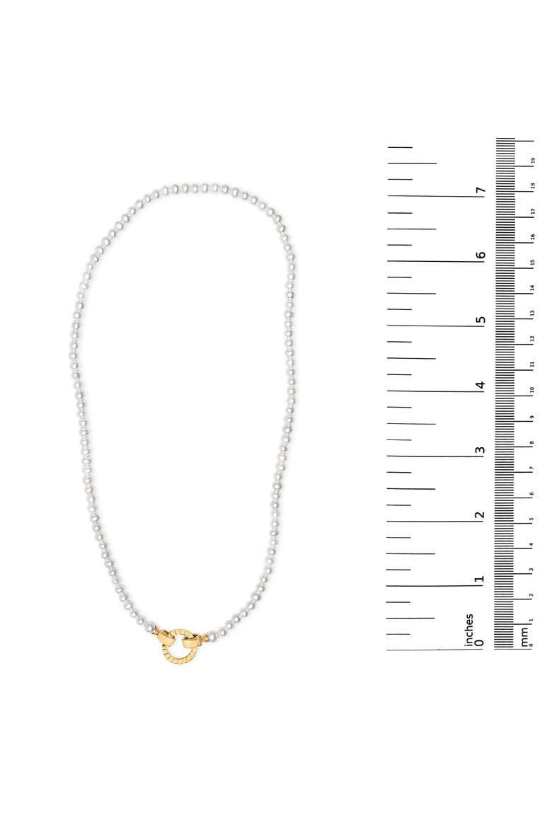 18K Yellow Gold Vermeil Pearl Strand Infinity Necklace, Alternate, color, Yellow Gold over Silver