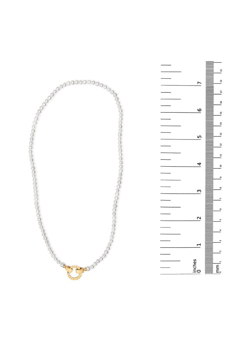 Haus of Brilliance 18K Yellow Gold Vermeil Pearl Strand Infinity Necklace, Alternate, color, Yellow Gold Over Silver