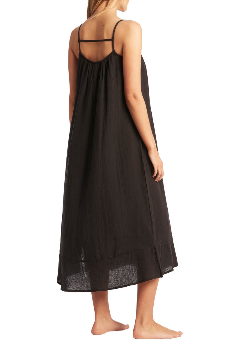 Sea Level Sunset Cotton Cover-Up Sundress, Alternate, color,