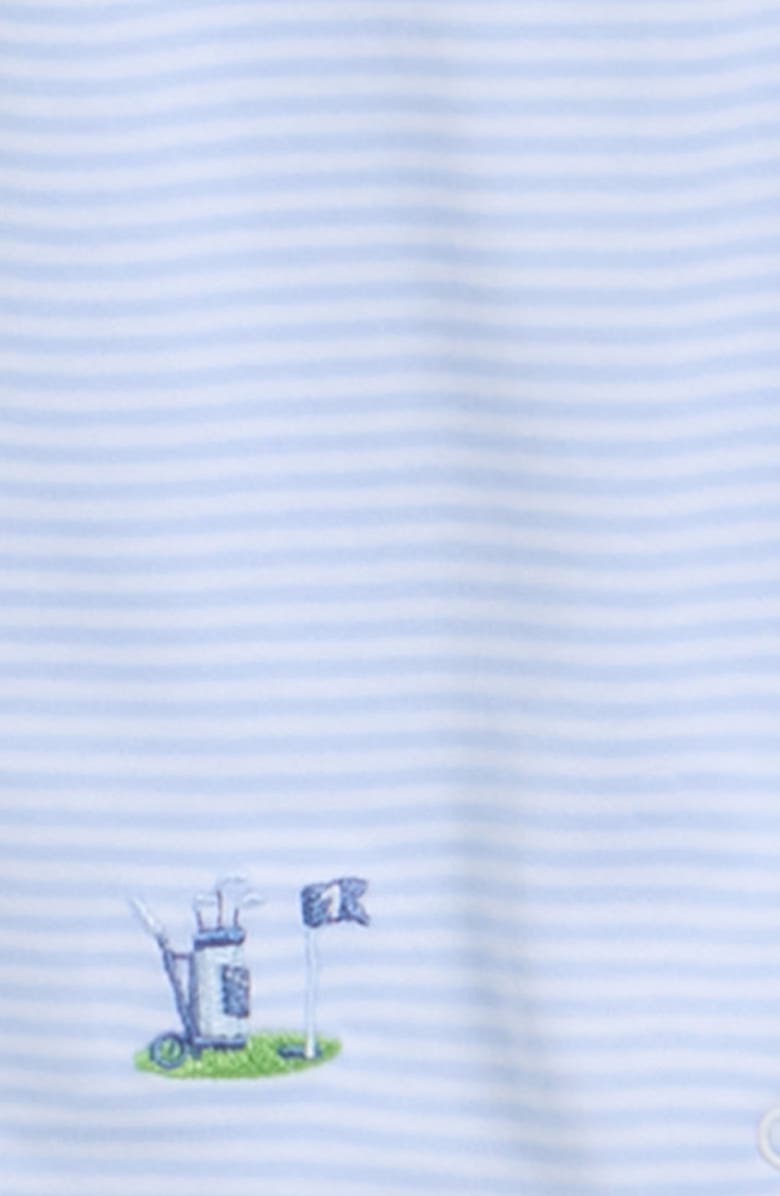 Kissy Kissy Embroidered Pima Cotton Romper, Alternate, color, Light Blue