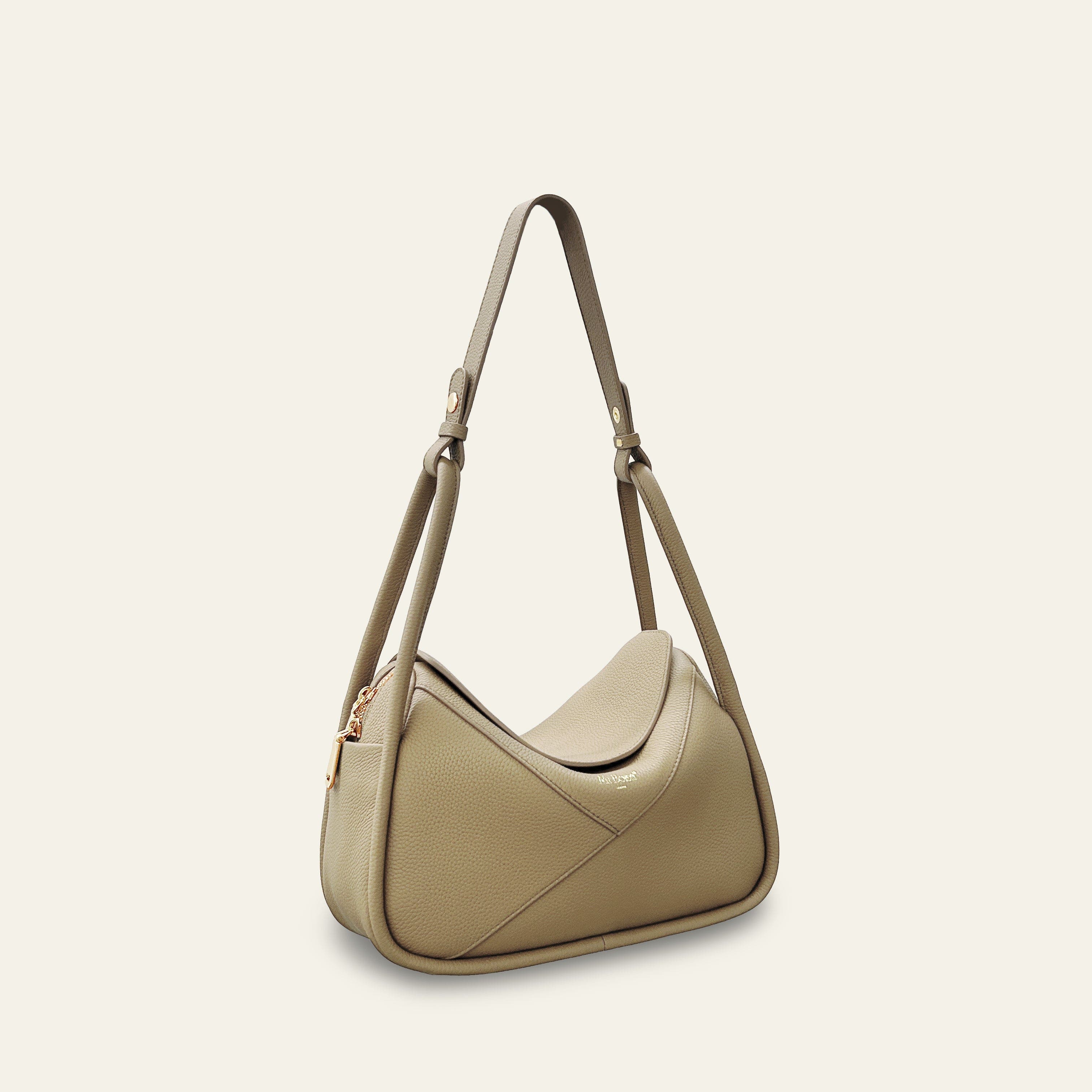 Mi Bolsa London Carnaby Genuine Tote Leather Shoulder Bag, Main, color, Grey
