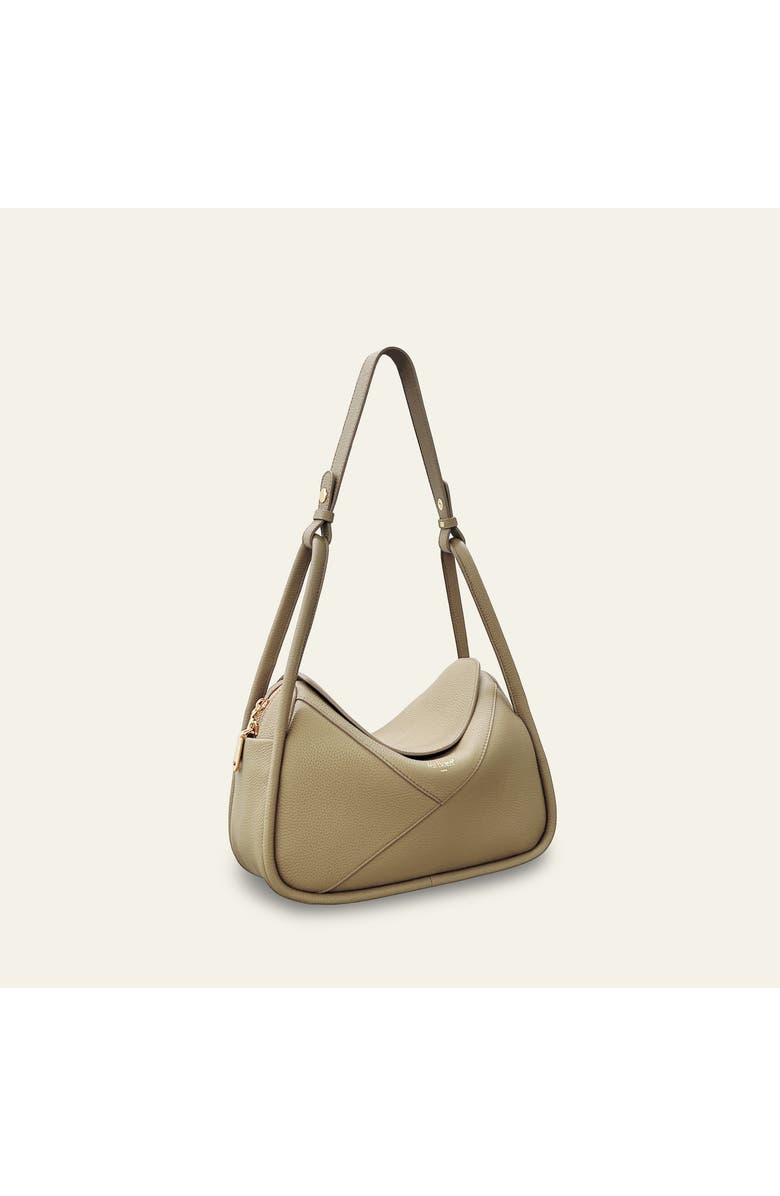 Mi Bolsa London Carnaby Genuine Tote Leather Shoulder Bag, Main, color, Grey