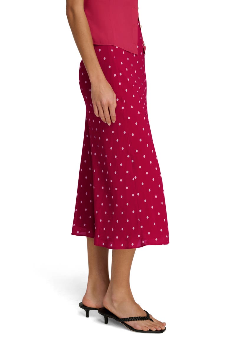 Favorite Daughter The Jojo Polka Dot Midi Skirt, Alternate, color, Raspberry/ Ivory Dot