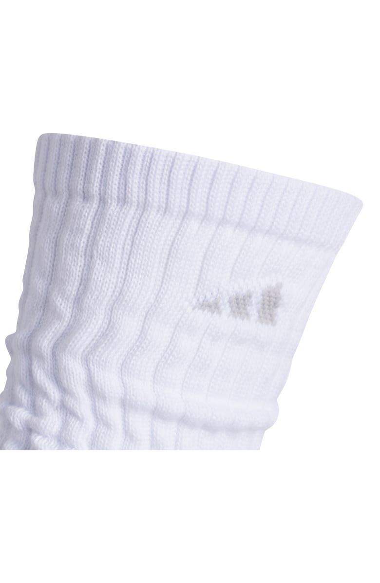 adidas Scrunch Athletic 3-Pack Crew Socks, Alternate, color, White/ Clear Onix Grey