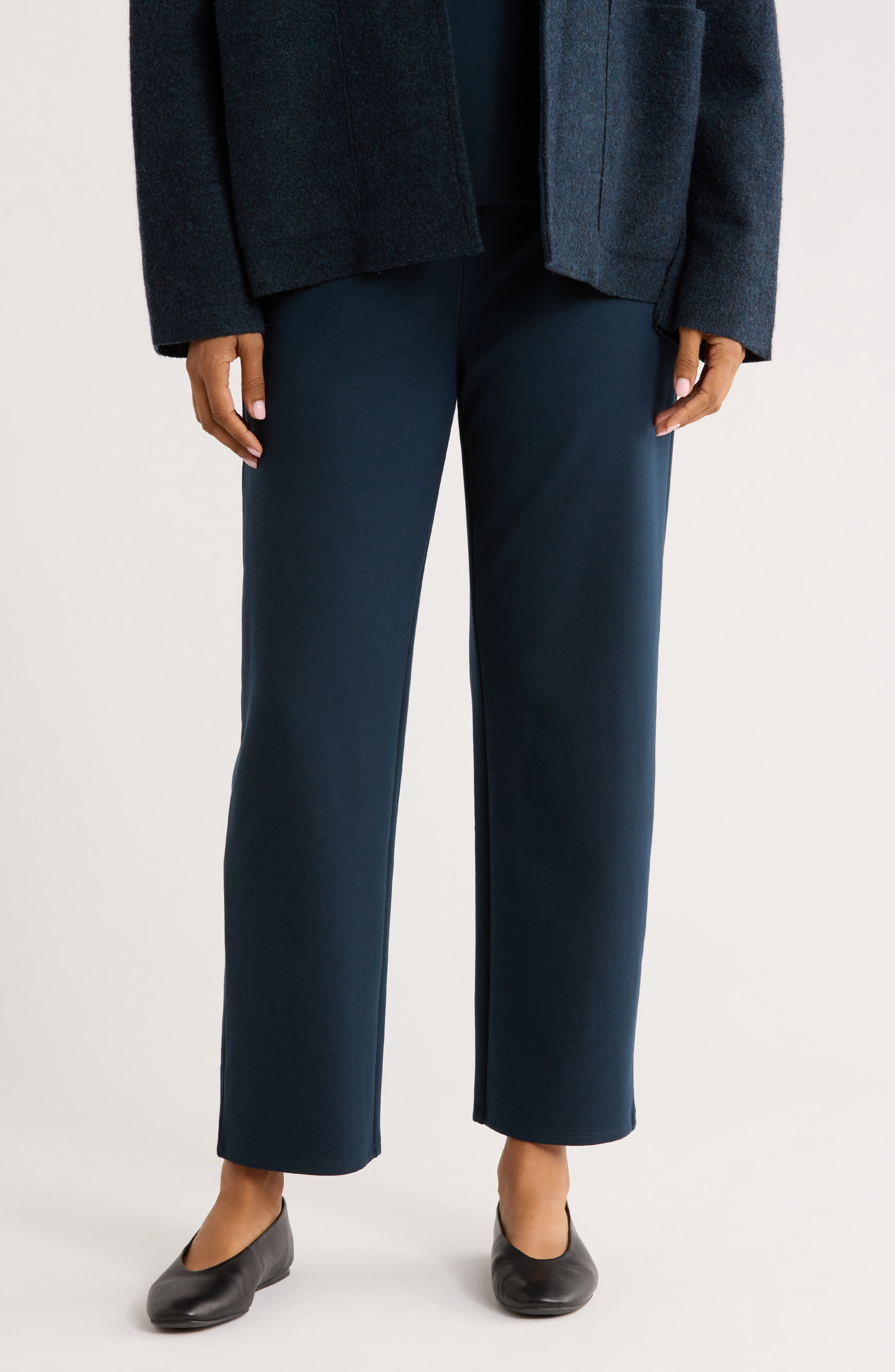 Eileen Fisher Ponte Ankle Straight Leg Pants