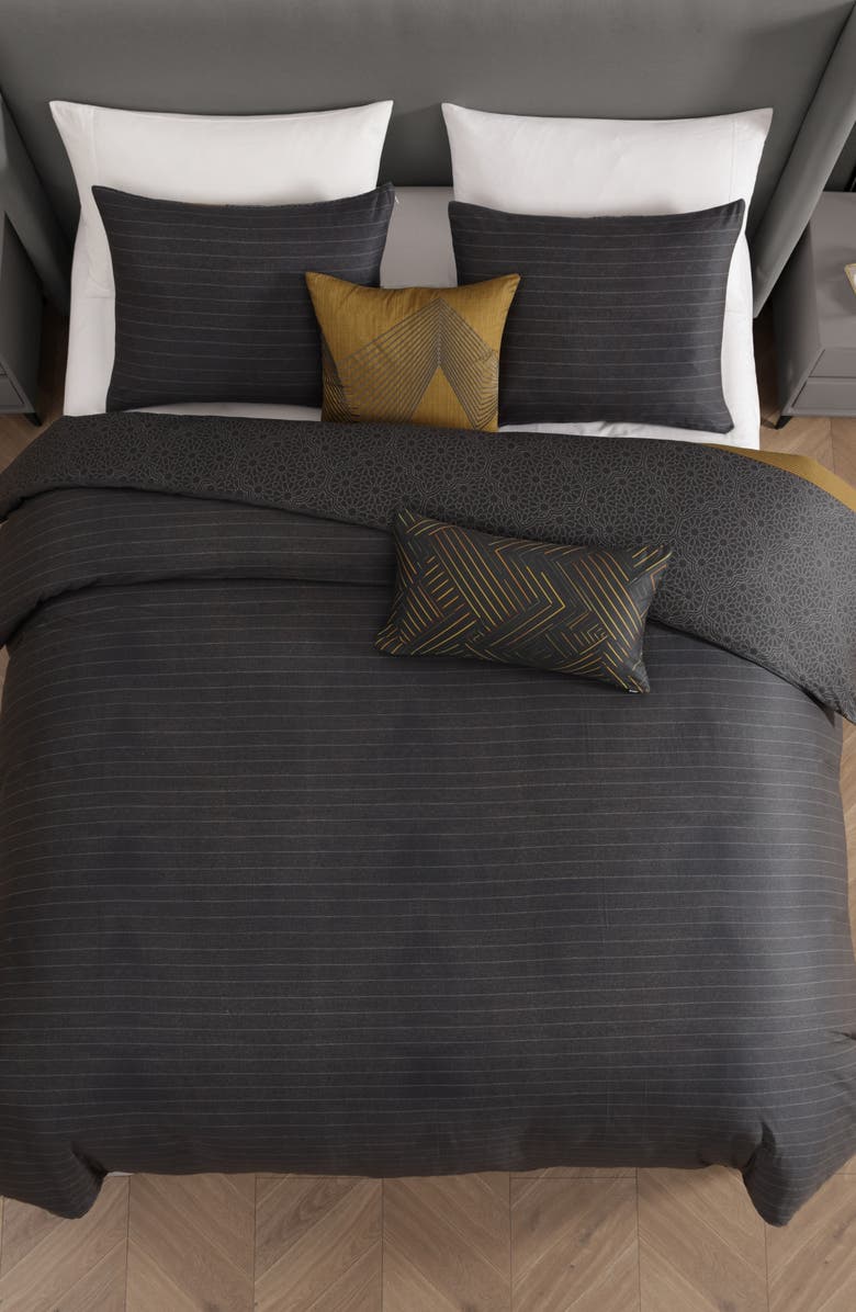 Bebejan Golden Hex Reversible 5-Piece Comforter Set, Alternate, color, Grey